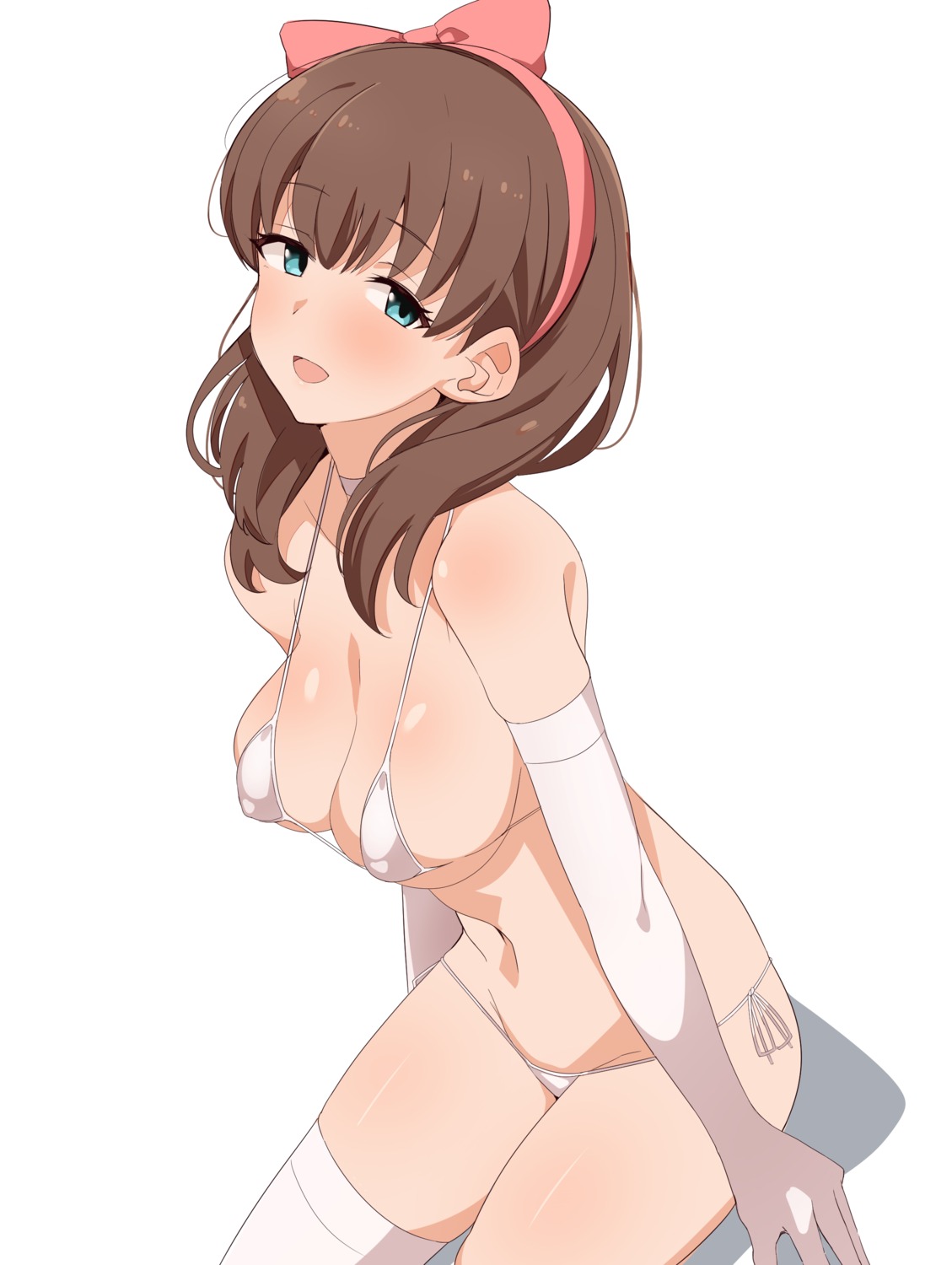 bikini erect_nipples sakuma_mayu seihekiog swimsuits the_idolm@ster the_idolm@ster_cinderella_girls thighhighs