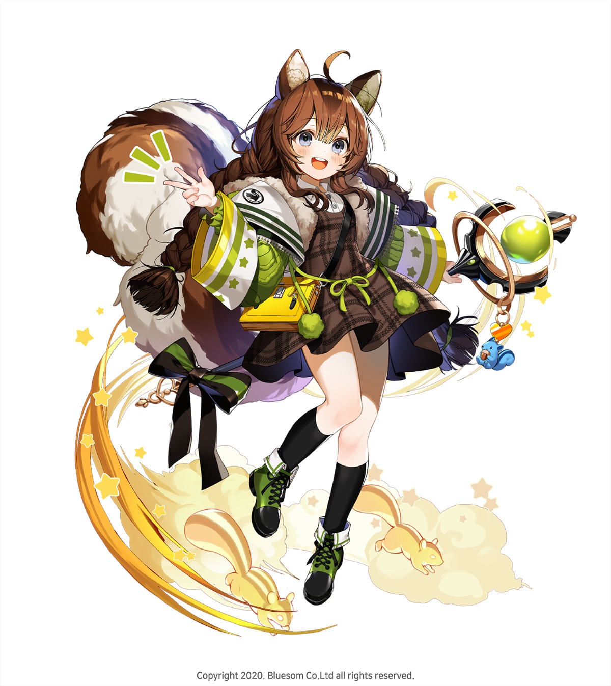 animal_ears dress lentain tail weapon yasei_shoujo