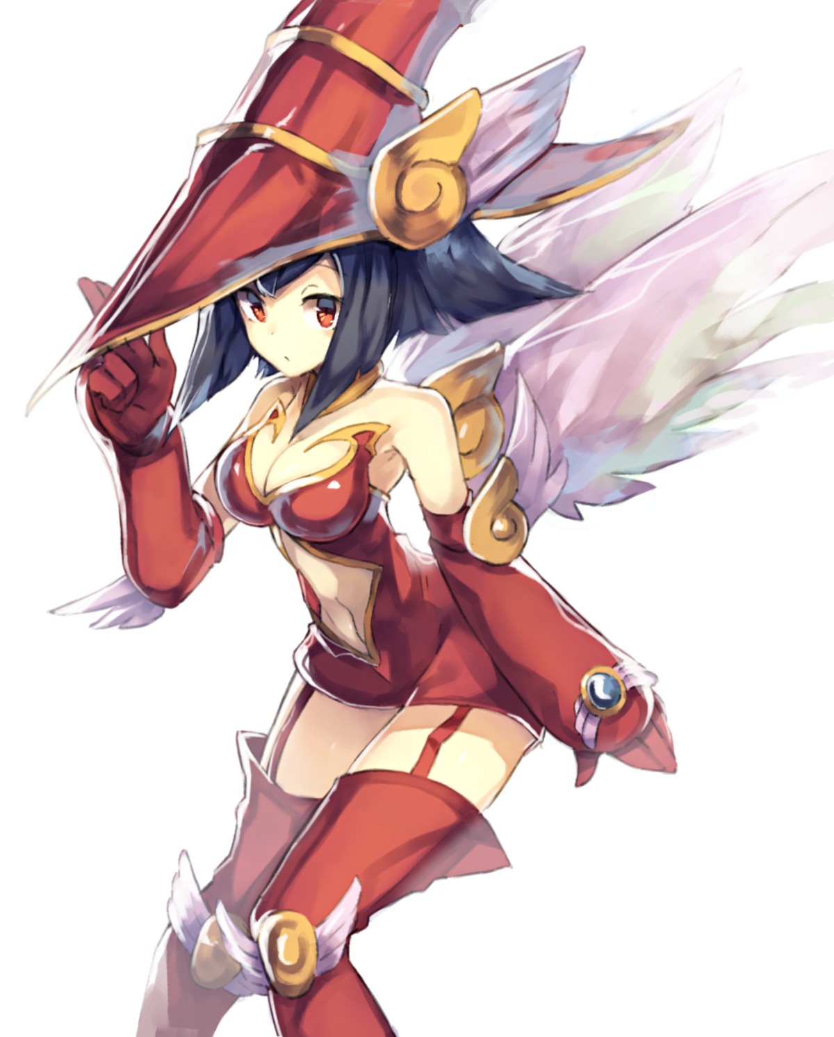 apple_magician_girl armor bei_mochi cleavage stockings thighhighs wings yugioh