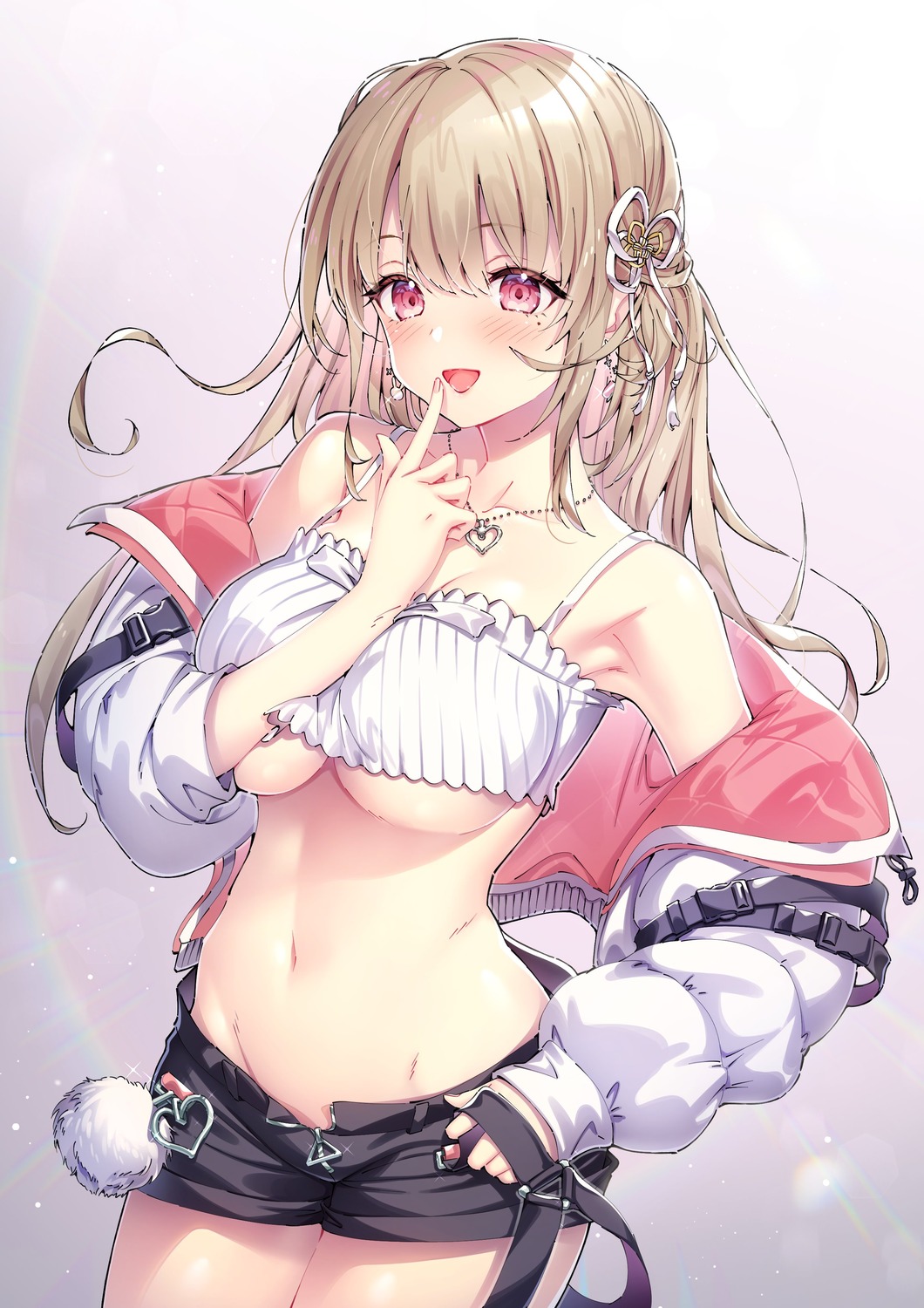 ayaginu_temari isekai_tensei_shite_v_ni_narimashita michie_sticker no_bra underboob