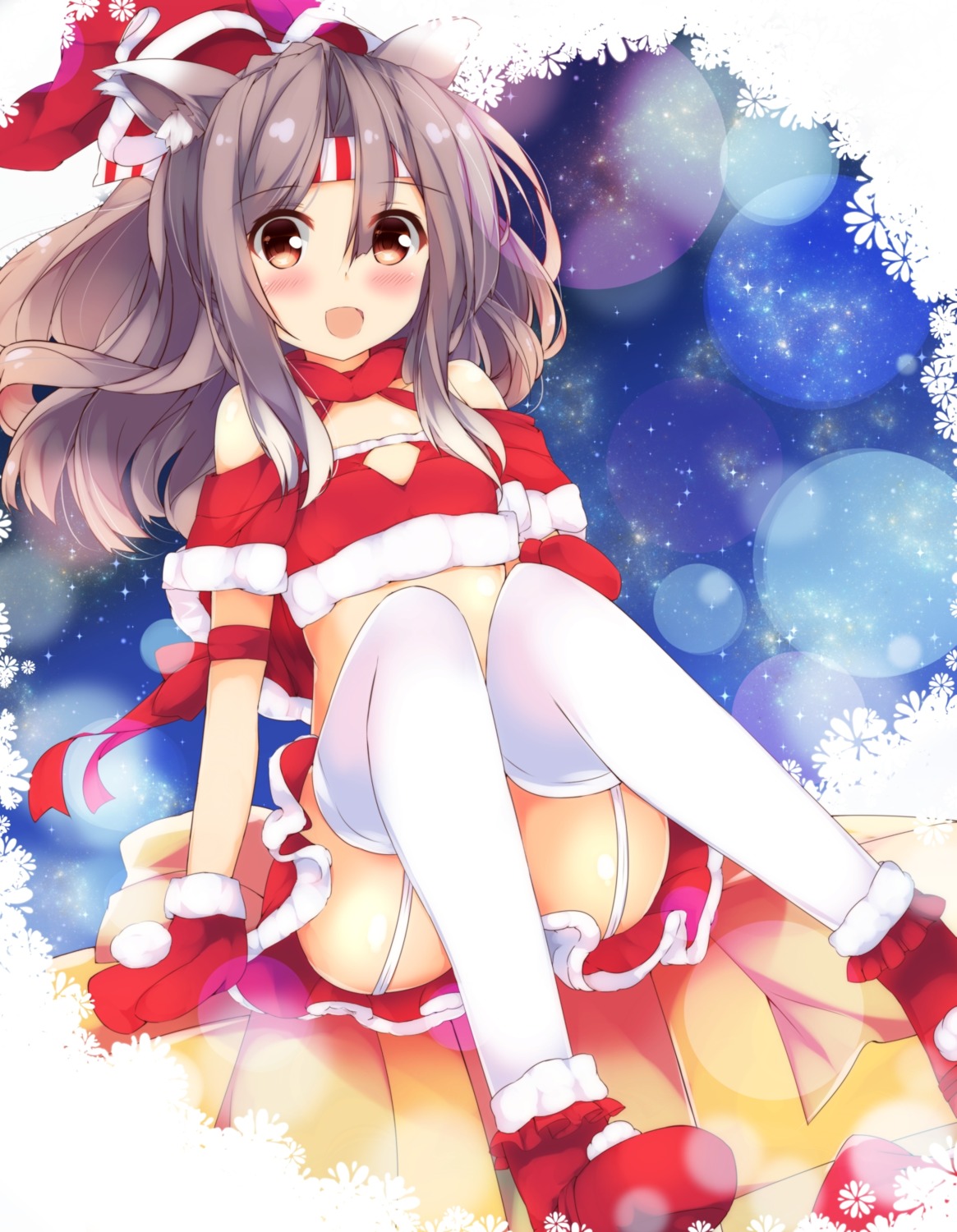 animal_ears christmas fuuna kantai_collection stockings thighhighs zuihou_(kancolle)