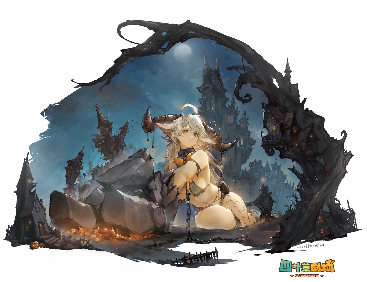 animal_ears bikini_armor horns windforcelan