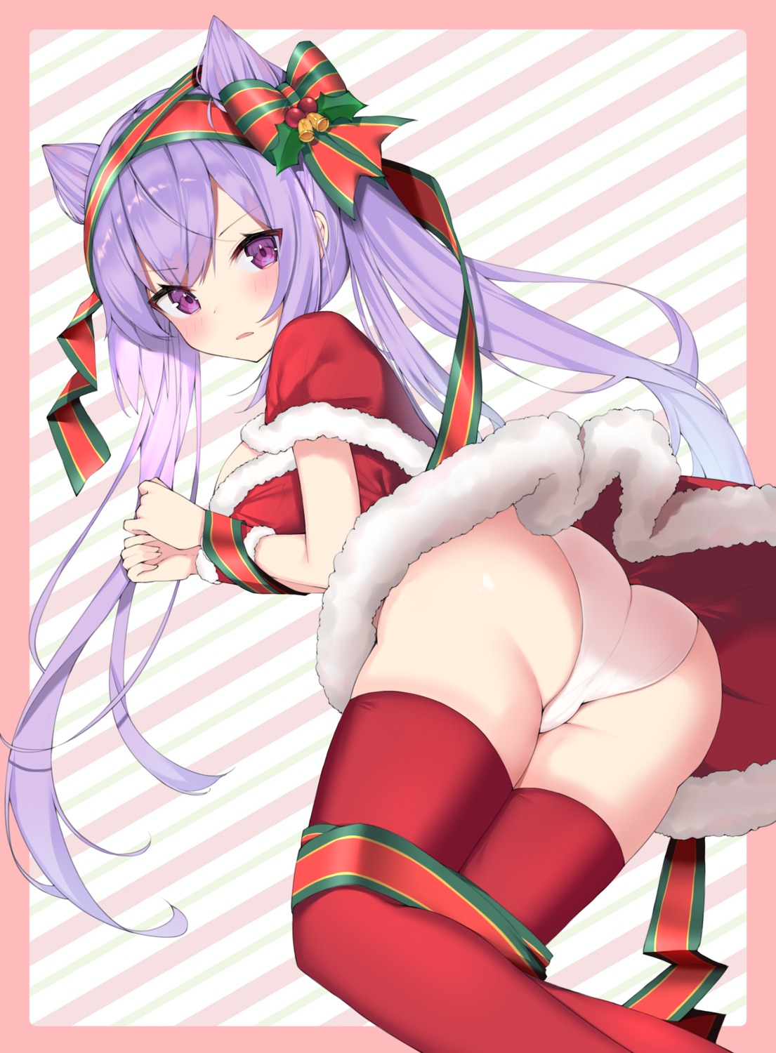 ass bondage cameltoe christmas genshin_impact keqing pantsu rui_p skirt_lift thighhighs