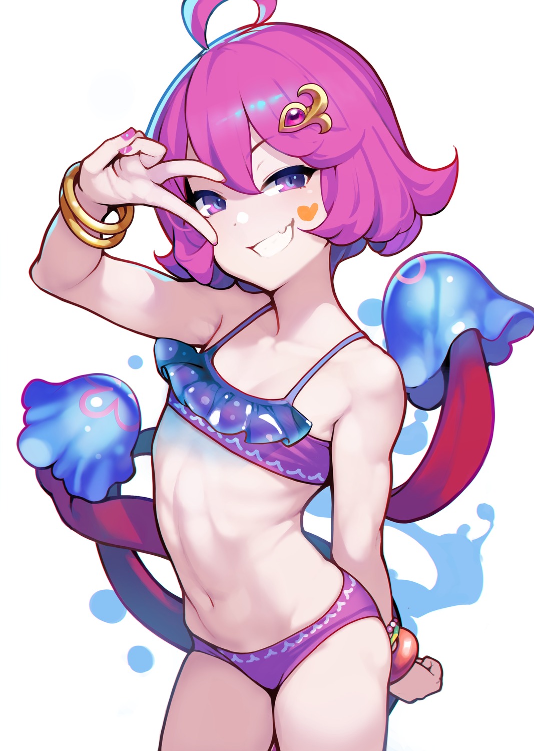 ataruman bikini brave_frontier loli sae_(brave_frontier) swimsuits tattoo tentacles