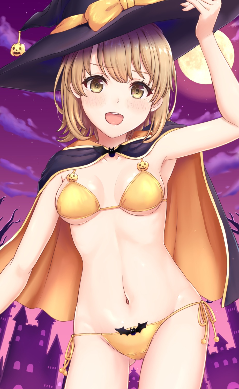 bikini cameltoe cleavage halloween inanaki_shiki isshiki_iroha swimsuits underboob witch yahari_ore_no_seishun_lovecome_wa_machigatteiru.