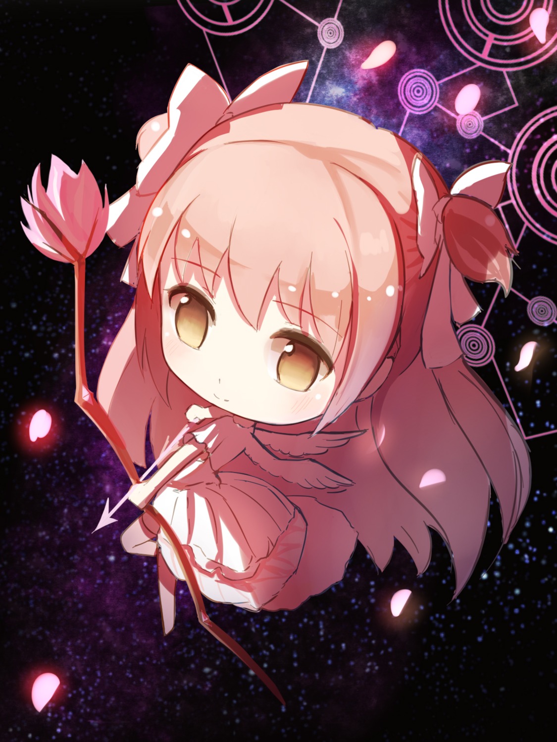 chibi dress heels kaname_madoka mahou_shoujo_madoka_magica red_flowers ultimate_madoka weapon wings