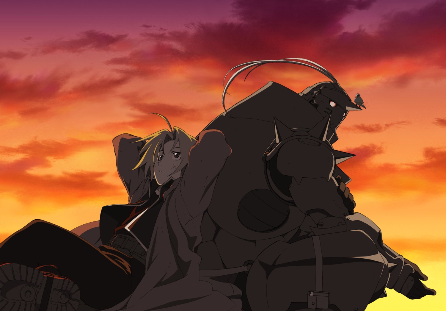 alphonse_elric edward_elric fullmetal_alchemist landscape male