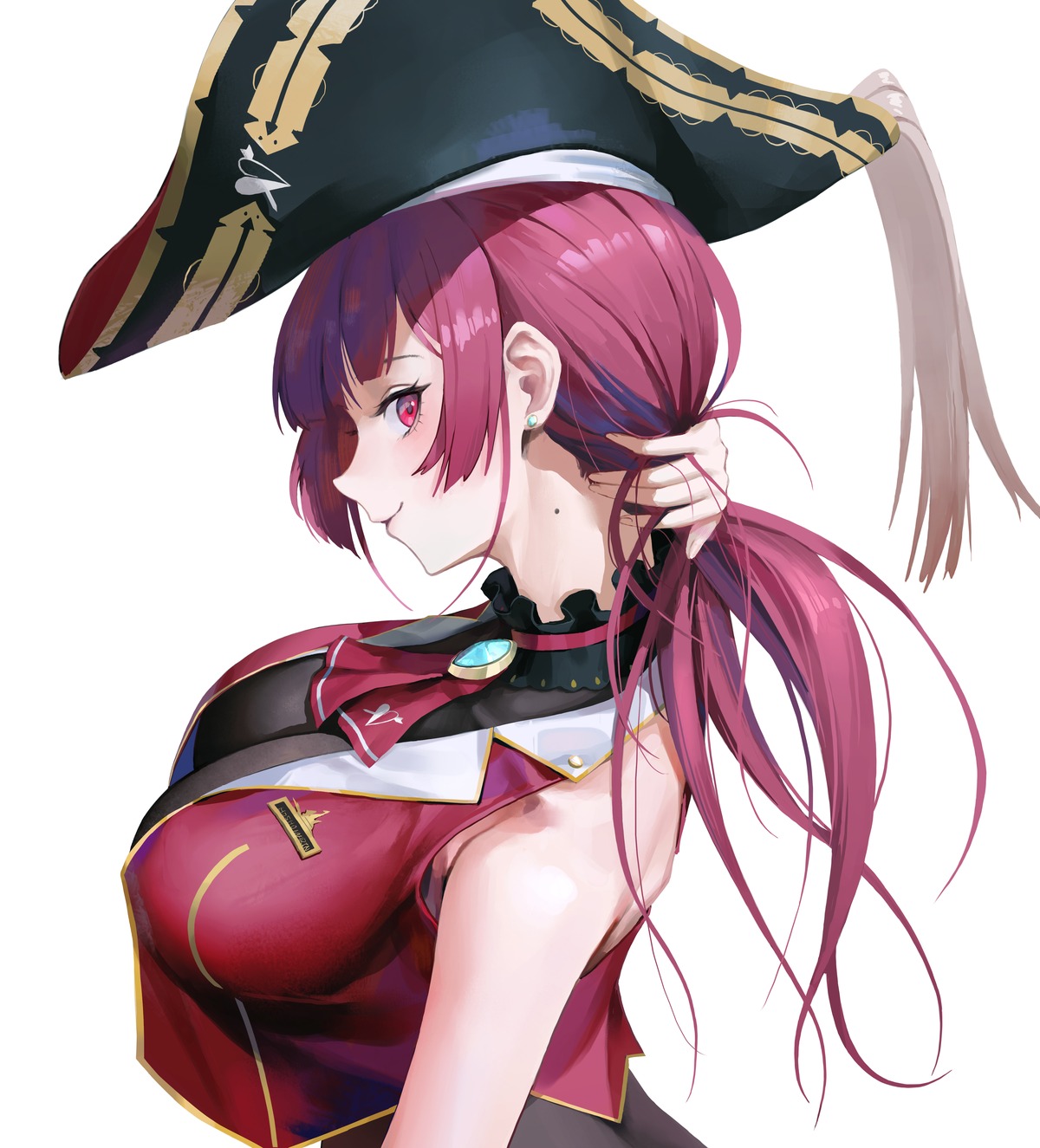 hololive houshou_marine natsugou_shinogi no_bra pirate