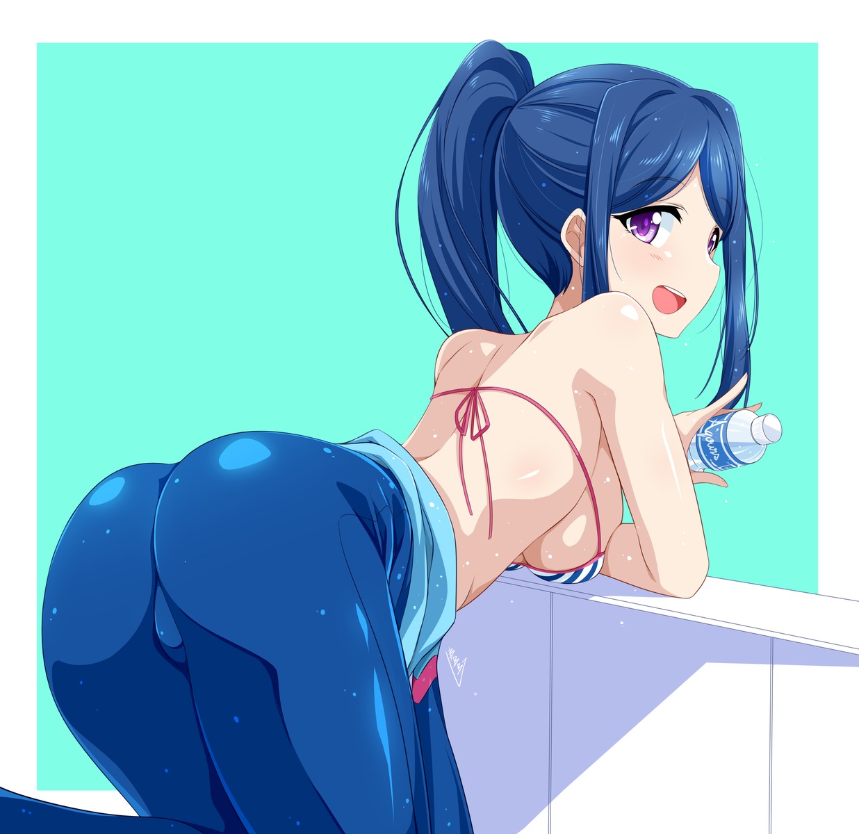 ass bikini_top bunji love_live!_sunshine!! matsuura_kanan swimsuits