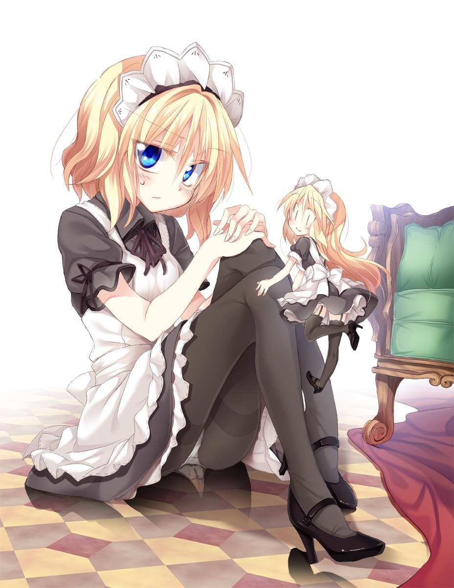 alice_margatroid cameltoe heels maid pantsu pantyhose satoukibi shanghai stockings thighhighs touhou