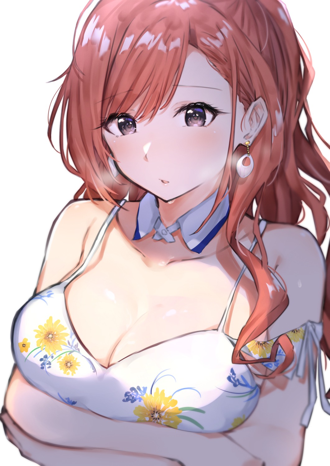 arisugawa_natsuha breast_hold cleavage takani the_idolm@ster the_idolm@ster_shiny_colors