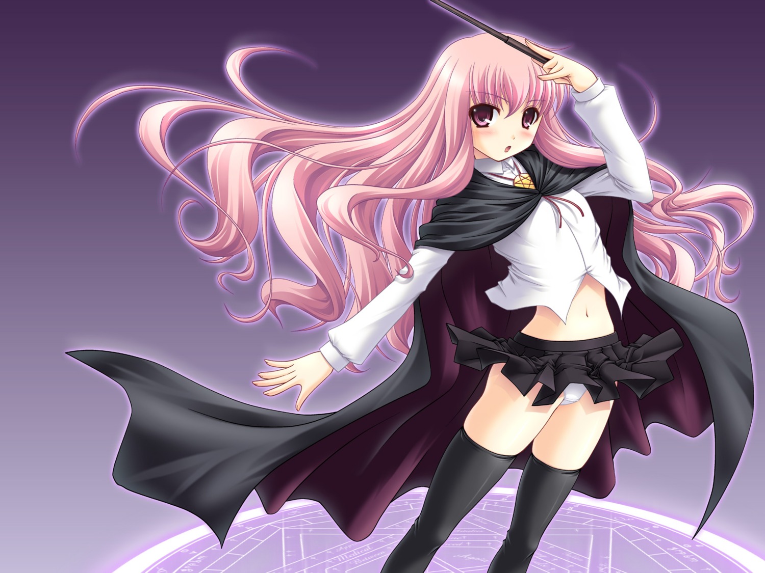 absolute abu louise pantsu skirt_lift thighhighs wallpaper zero_no_tsukaima