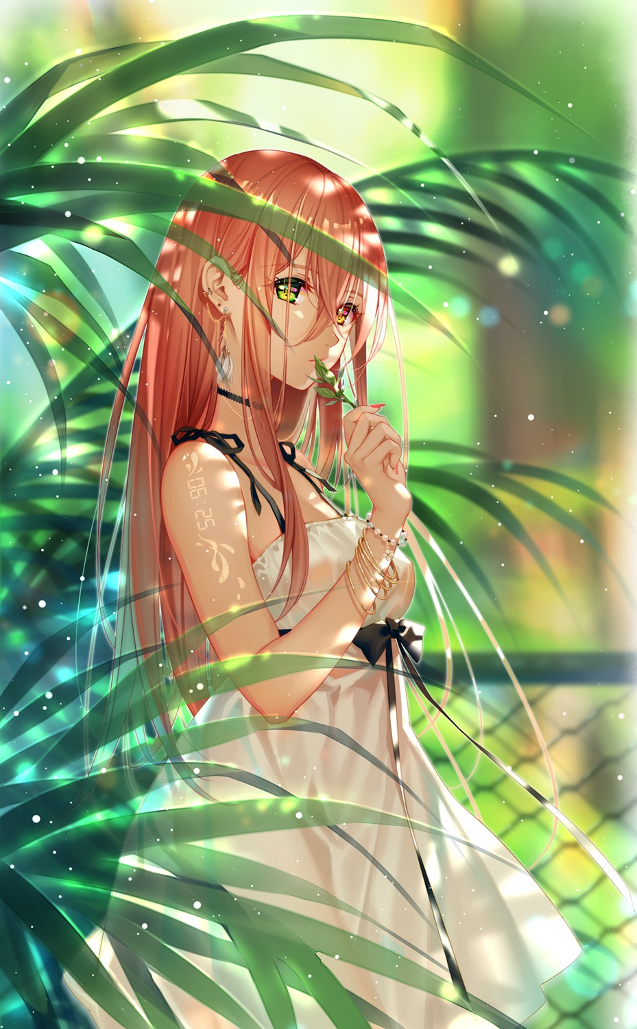 dress heterochromia niya see_through summer_dress tattoo tidsean