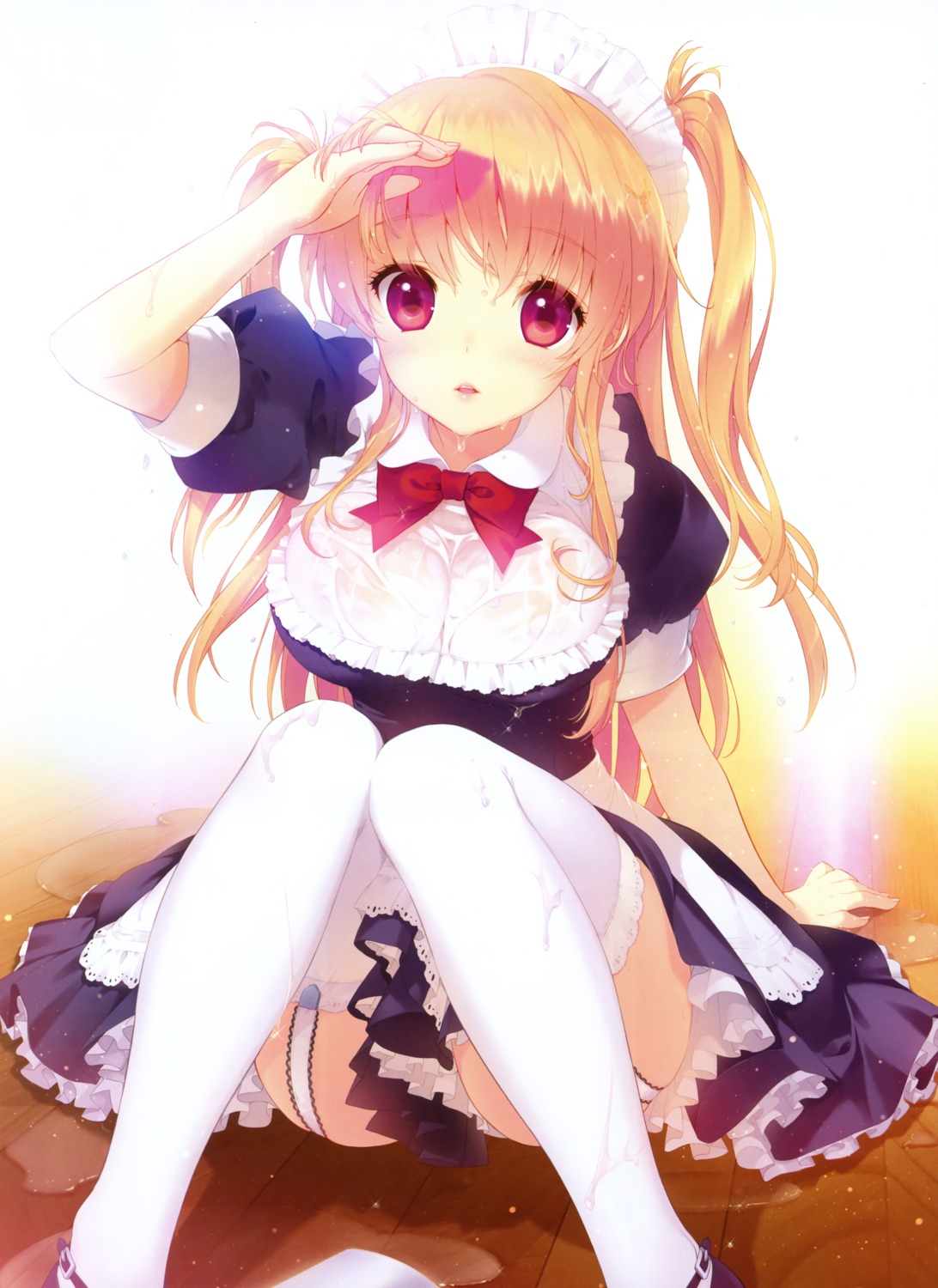 dmyo maid stockings thighhighs wet wet_clothes