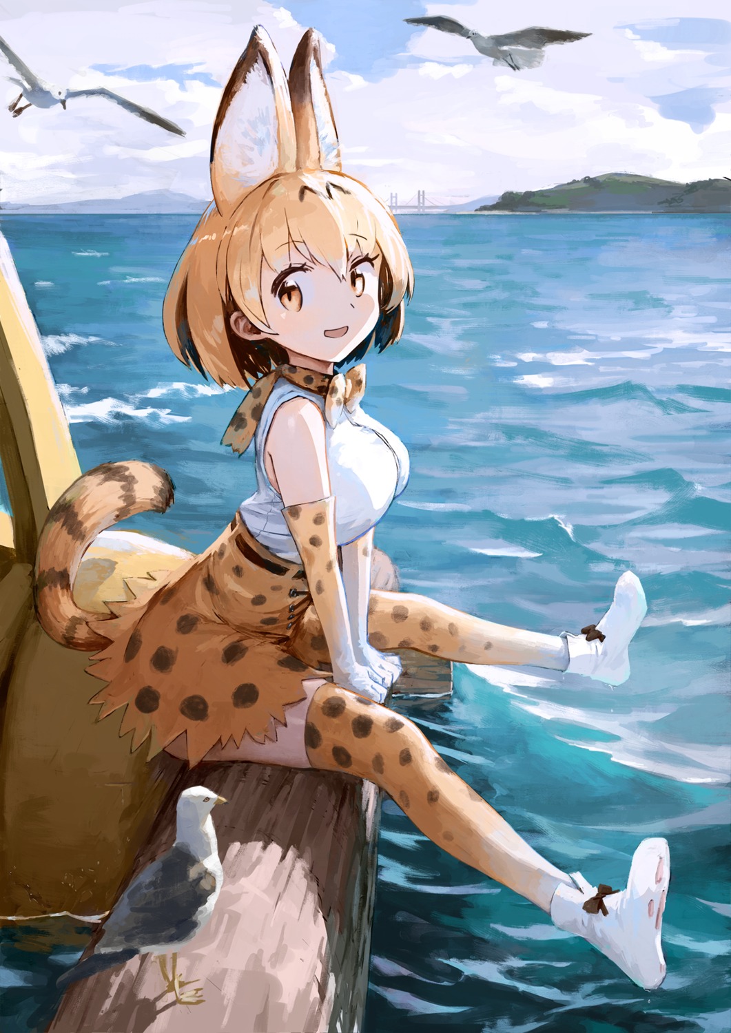 animal_ears kemono_friends serval tail thighhighs treeware