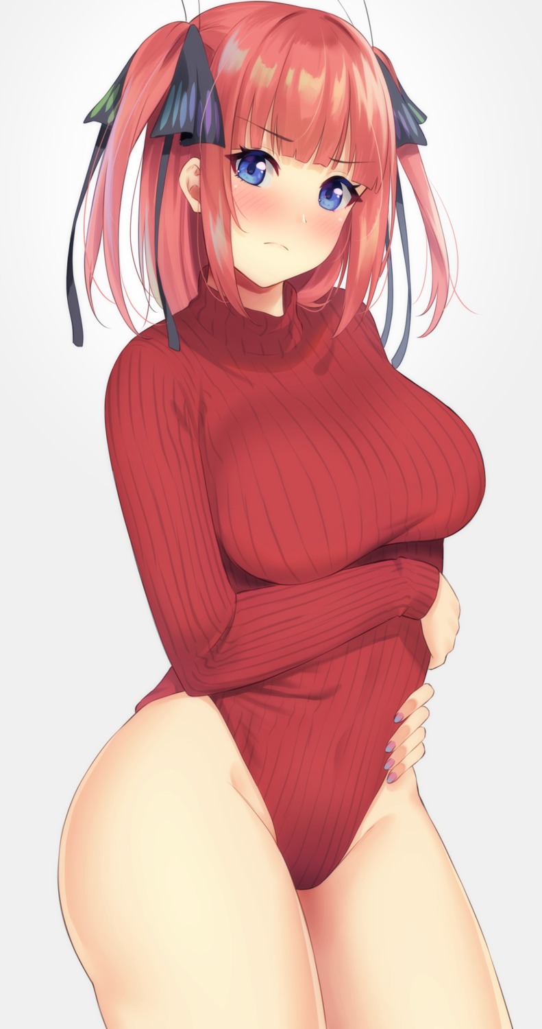 5-toubun_no_hanayome hofumaso leotard nakano_nino sweater