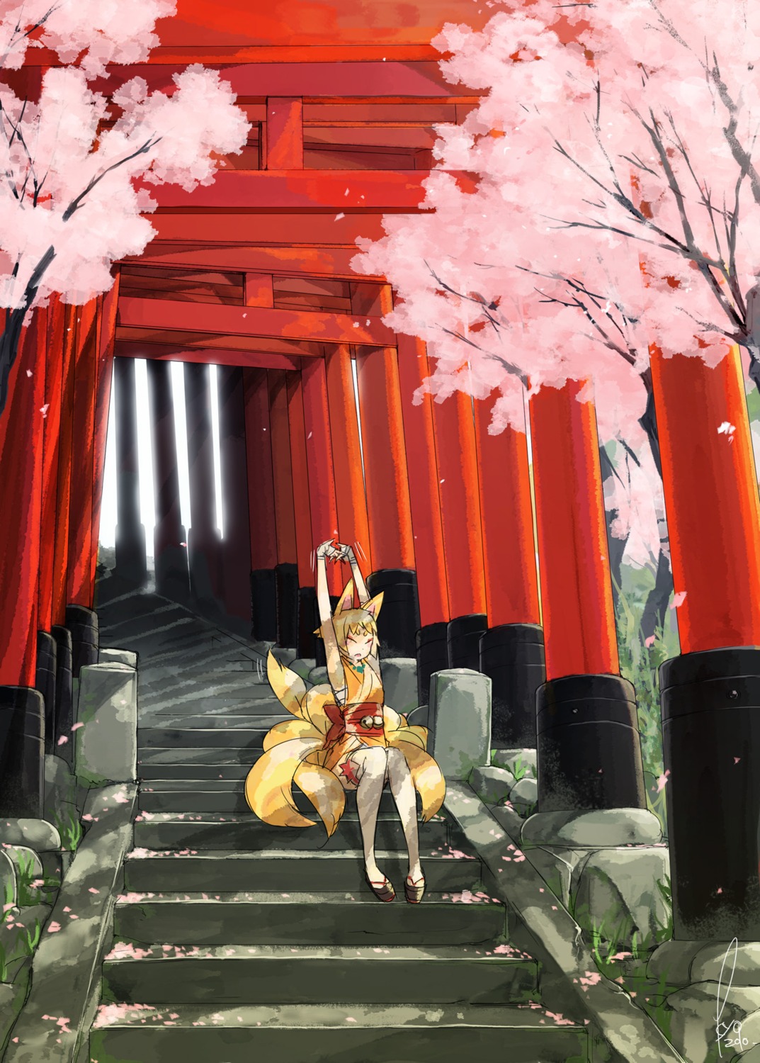 animal_ears japanese_clothes kitsune kyo tail