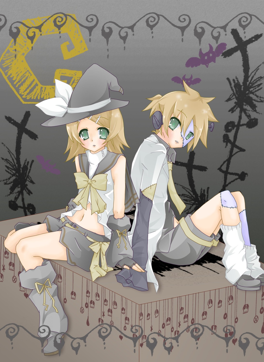 kagamine_len kagamine_rin mochiduki_shinkuu vocaloid witch