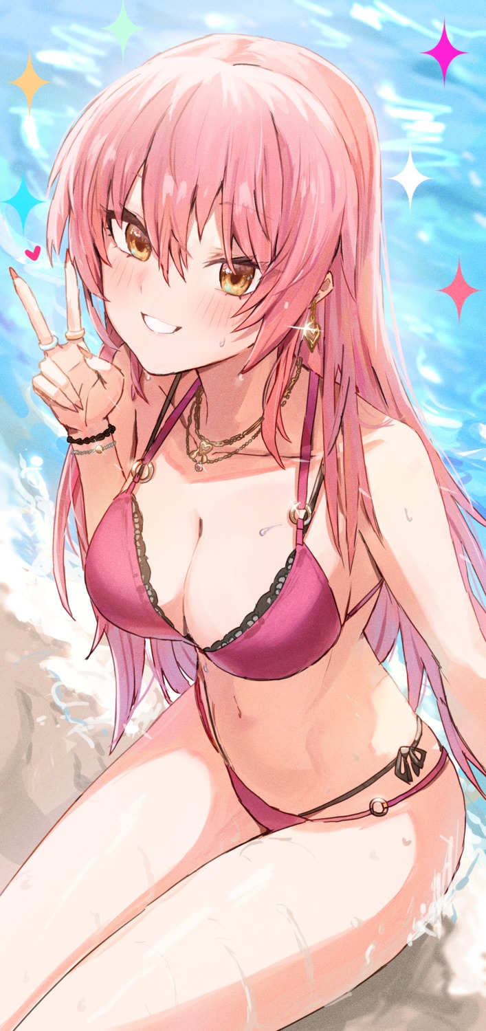 bikini horn/wood jougasaki_mika swimsuits the_idolm@ster the_idolm@ster_cinderella_girls wet