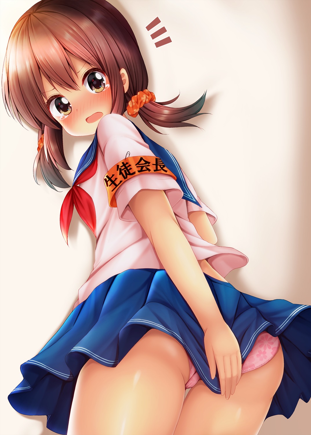 ass minato_ojitan pantsu seifuku skirt_lift