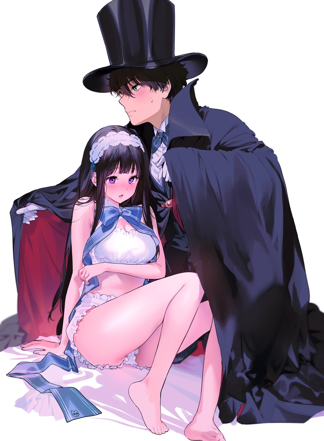 bloomers chitanda_eru cleavage hyouka lingerie mery_(yangmalgage) oreki_houtarou