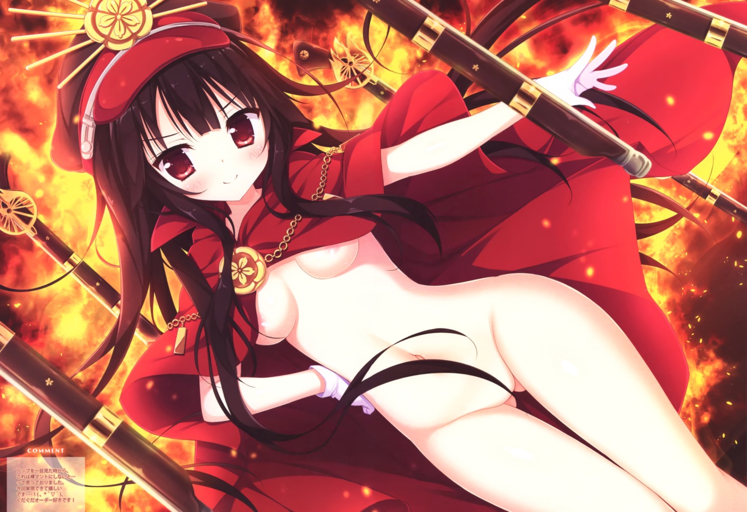 areola fate/grand_order naked_cape oda_nobunaga_(fate) ohanami_biyori shiromochi_sakura