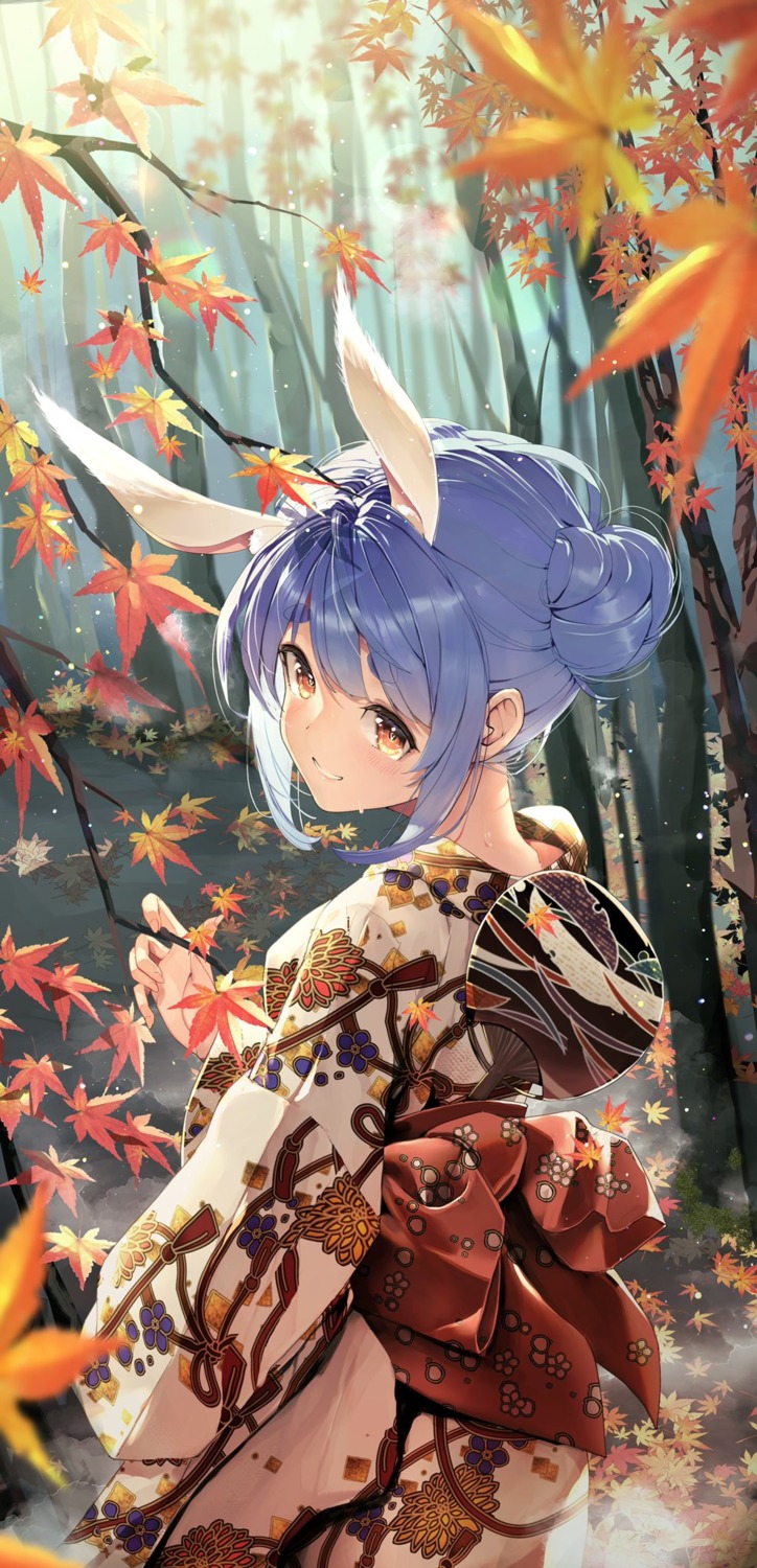 animal_ears bunny_ears haruhina_purple hololive usada_pekora yukata