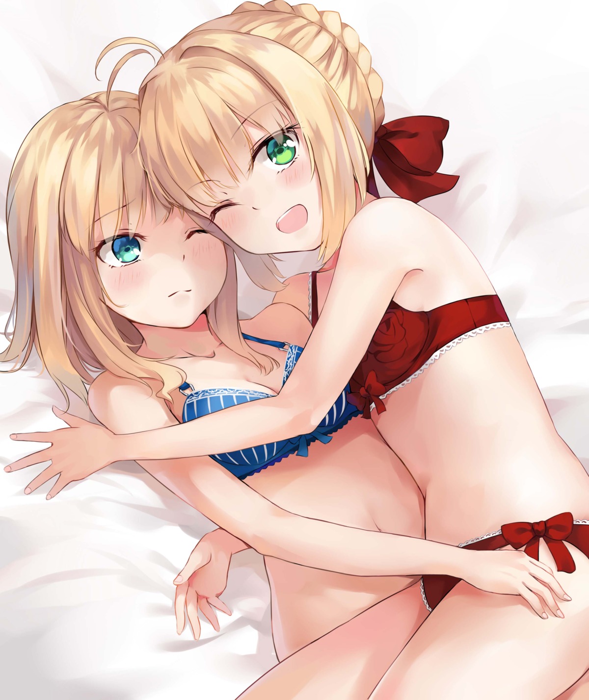 bra cleavage fate/extra fate/stay_night ina_(artist) pantsu saber saber_extra