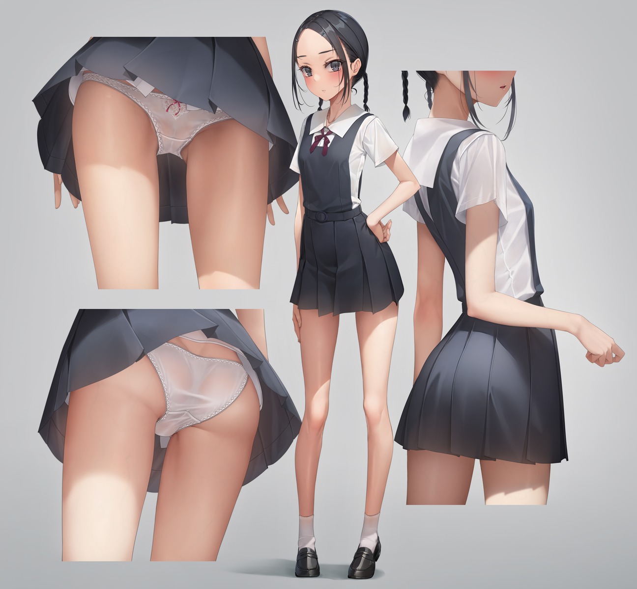 ass murakami_suigun pantsu see_through seifuku skirt_lift wet_clothes