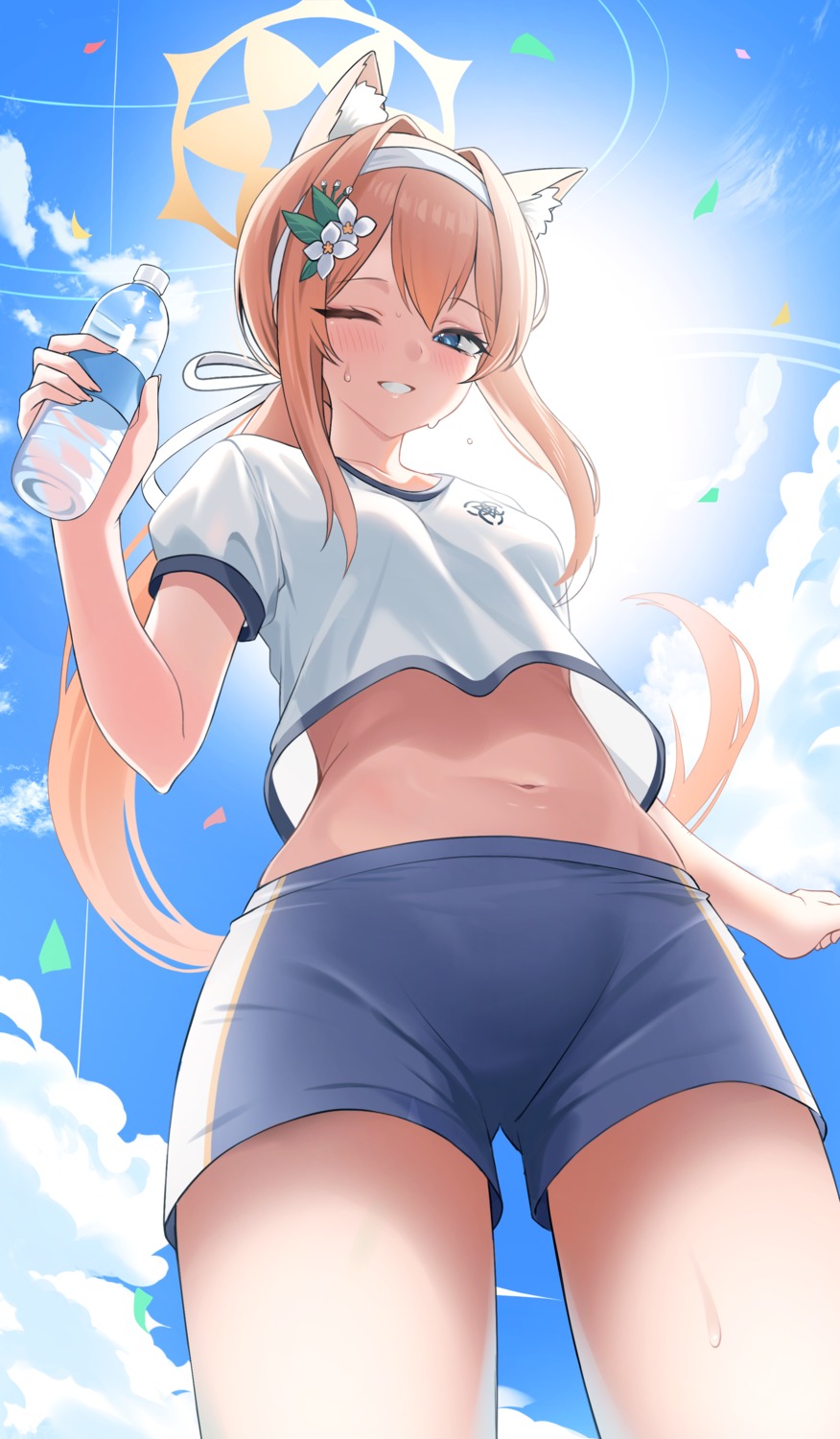 animal_ears blue_archive guntree gym_uniform halo iochi_mari loli nekomimi