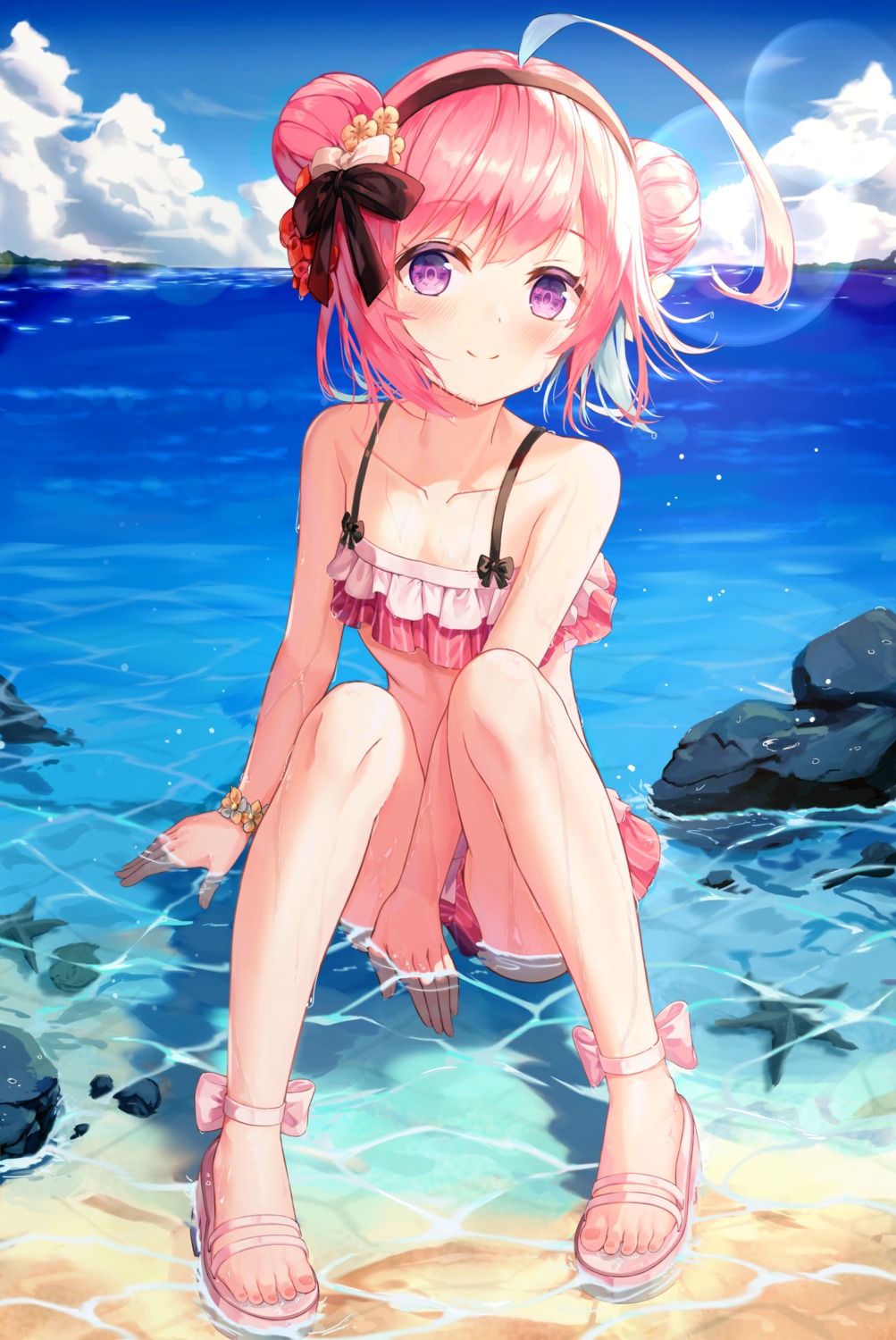 azur_lane bikini cleavage feet saratoga_(azur_lane) seero swimsuits wet