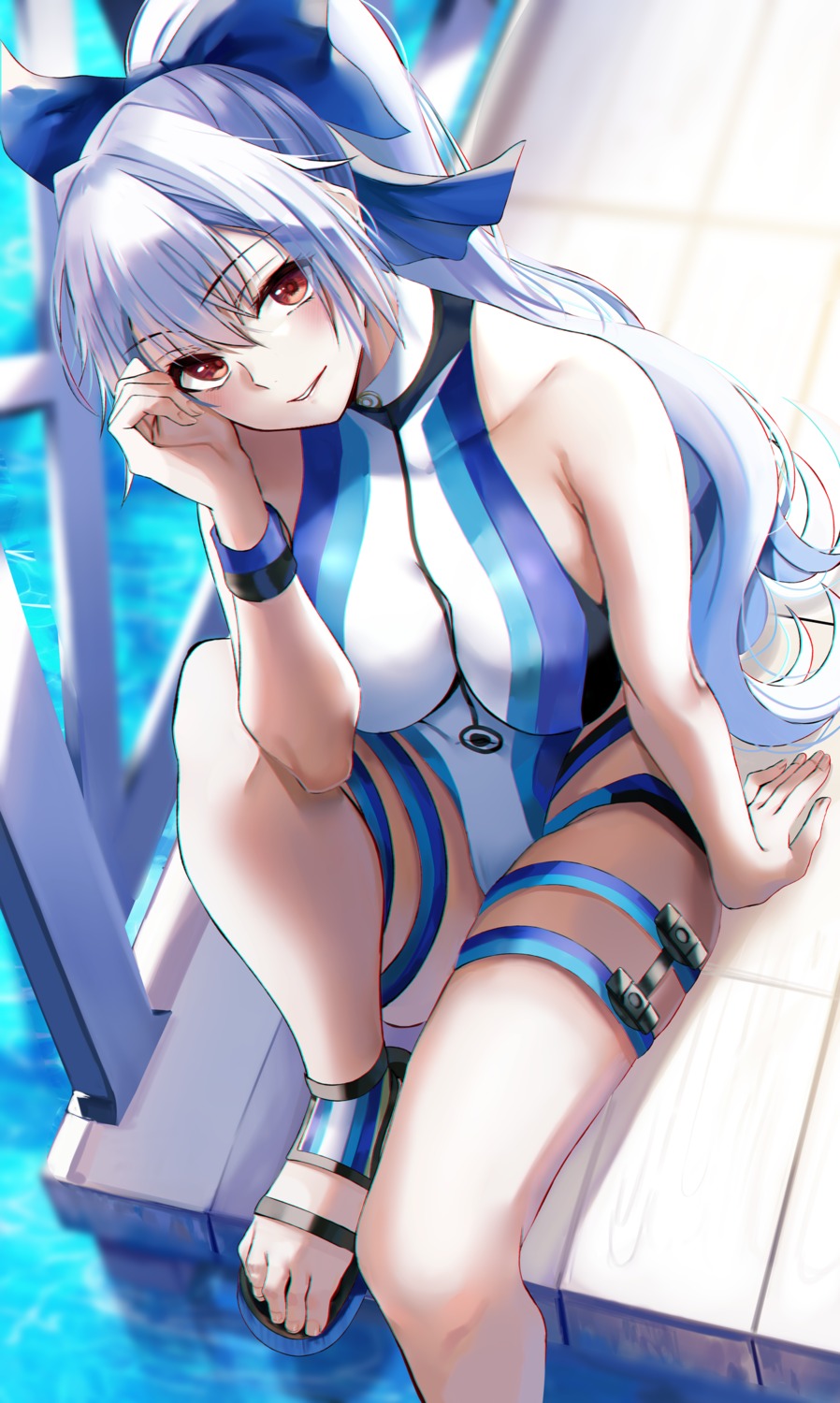 fate/grand_order garter nick_(nikek96) swimsuits tomoe_gozen_(fate/grand_order)