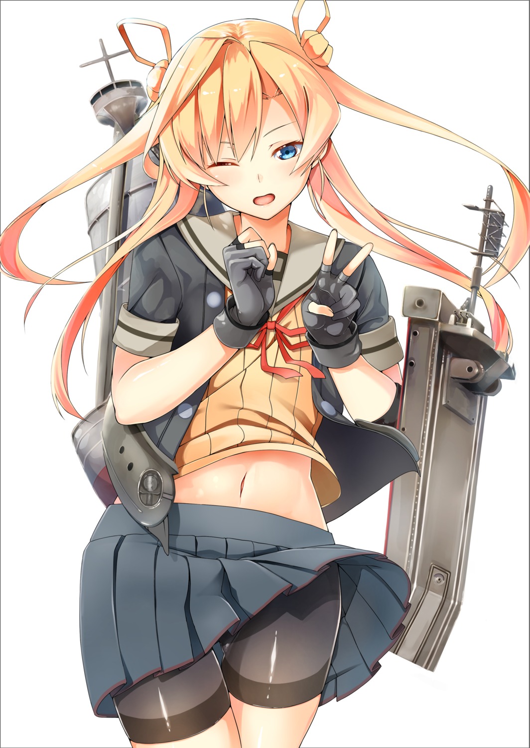 abukuma_(kancolle) bike_shorts byte_(allbyte) kantai_collection seifuku