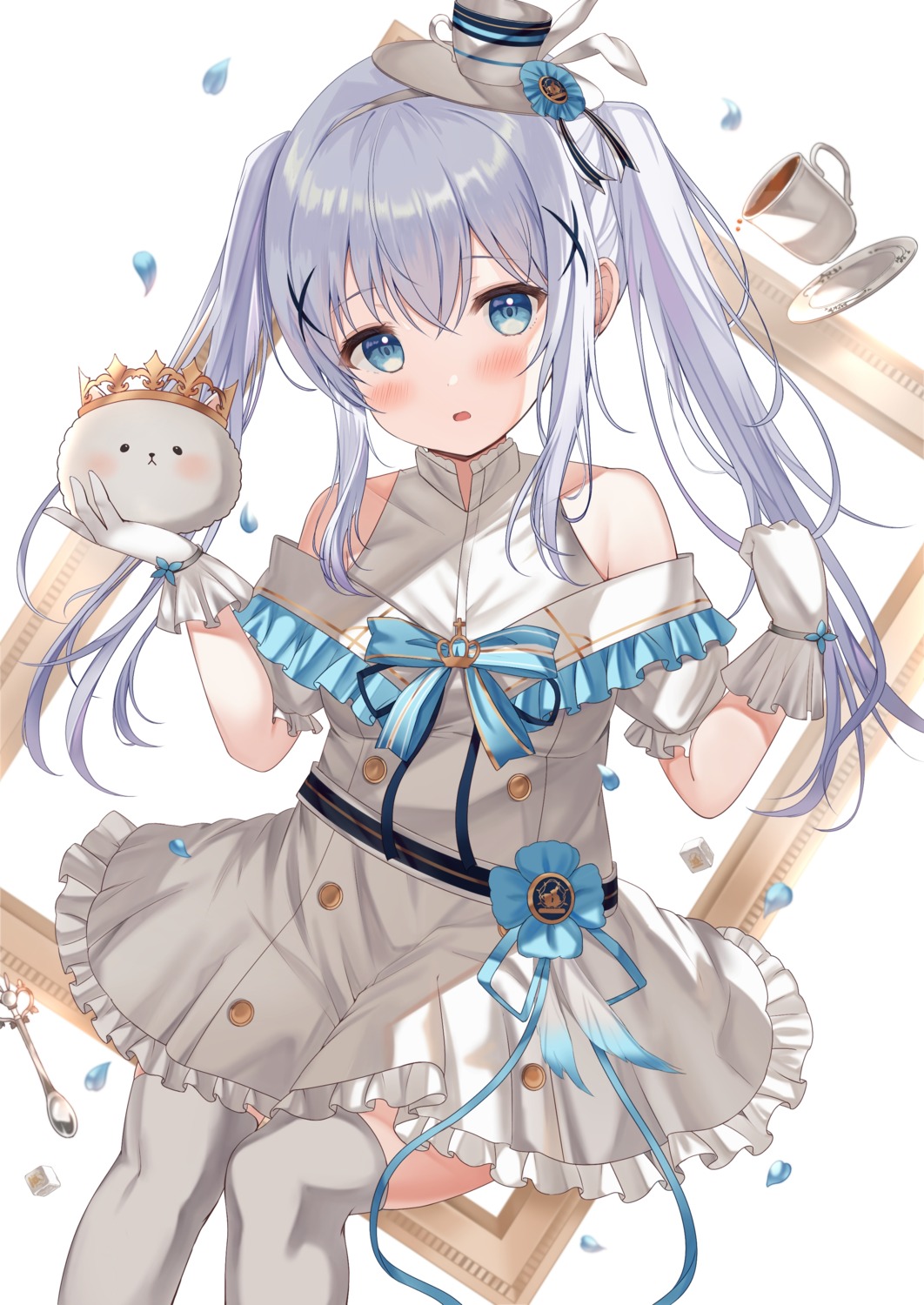 dress gochuumon_wa_usagi_desu_ka? kafuu_chino ruriruno skirt_lift thighhighs tippy_(gochuumon_wa_usagi_desu_ka?)