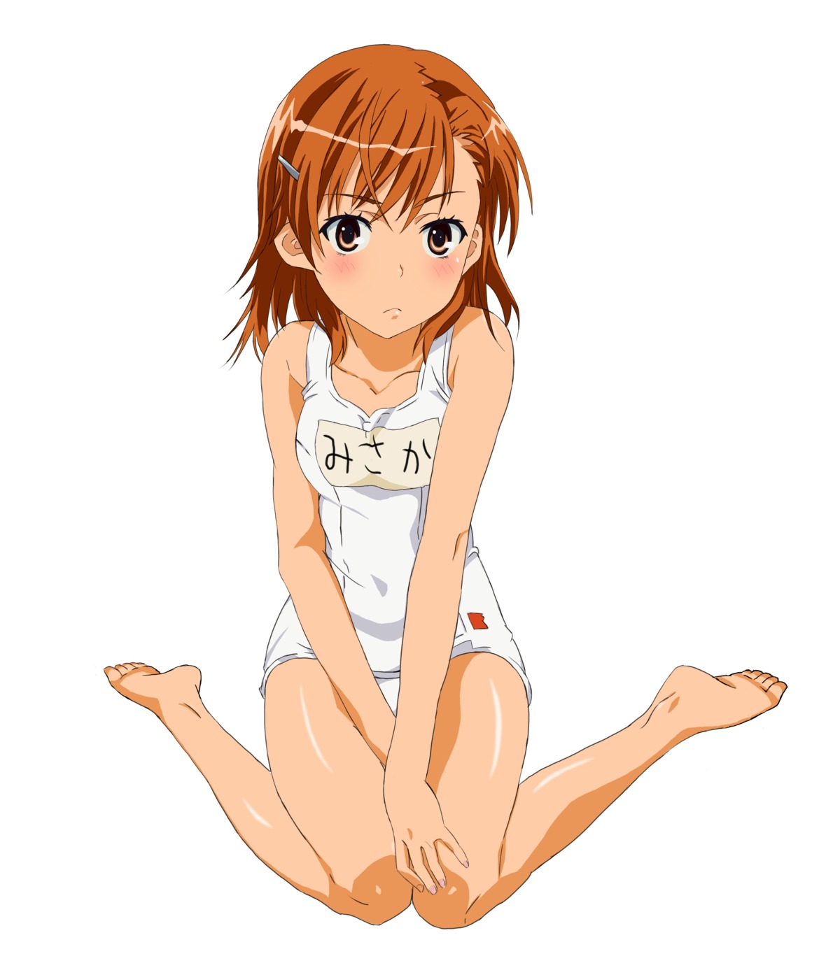 falchion_(artist) feet misaka_mikoto school_swimsuit swimsuits toaru_kagaku_no_railgun toaru_majutsu_no_index