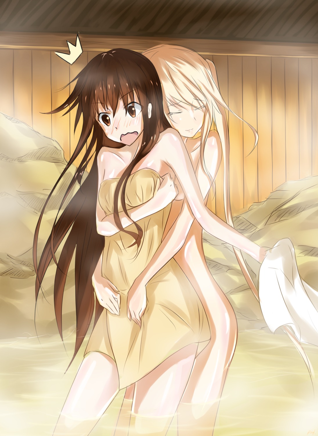 naked onsen phantania towel yuri