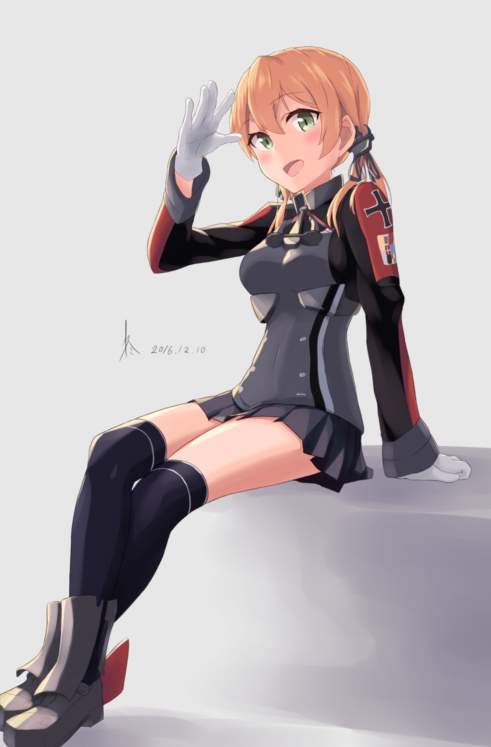 hiiragi_(artist) kantai_collection prinz_eugen_(kancolle) thighhighs uniform