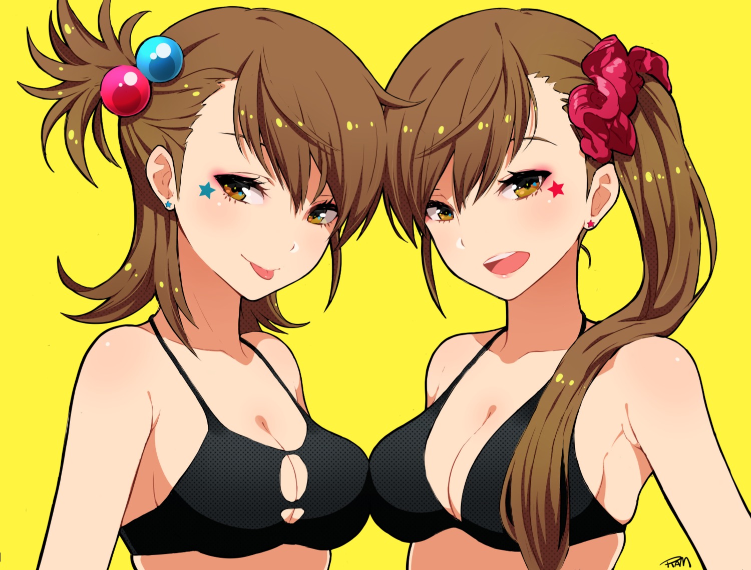 bikini_top cleavage futami_ami futami_mami lam swimsuits the_idolm@ster