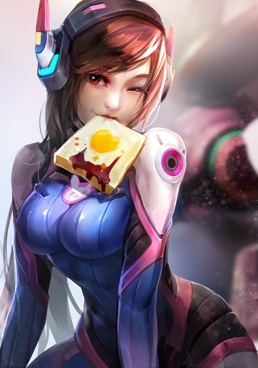 bodysuit d.va headphones mummy_(artist) overwatch