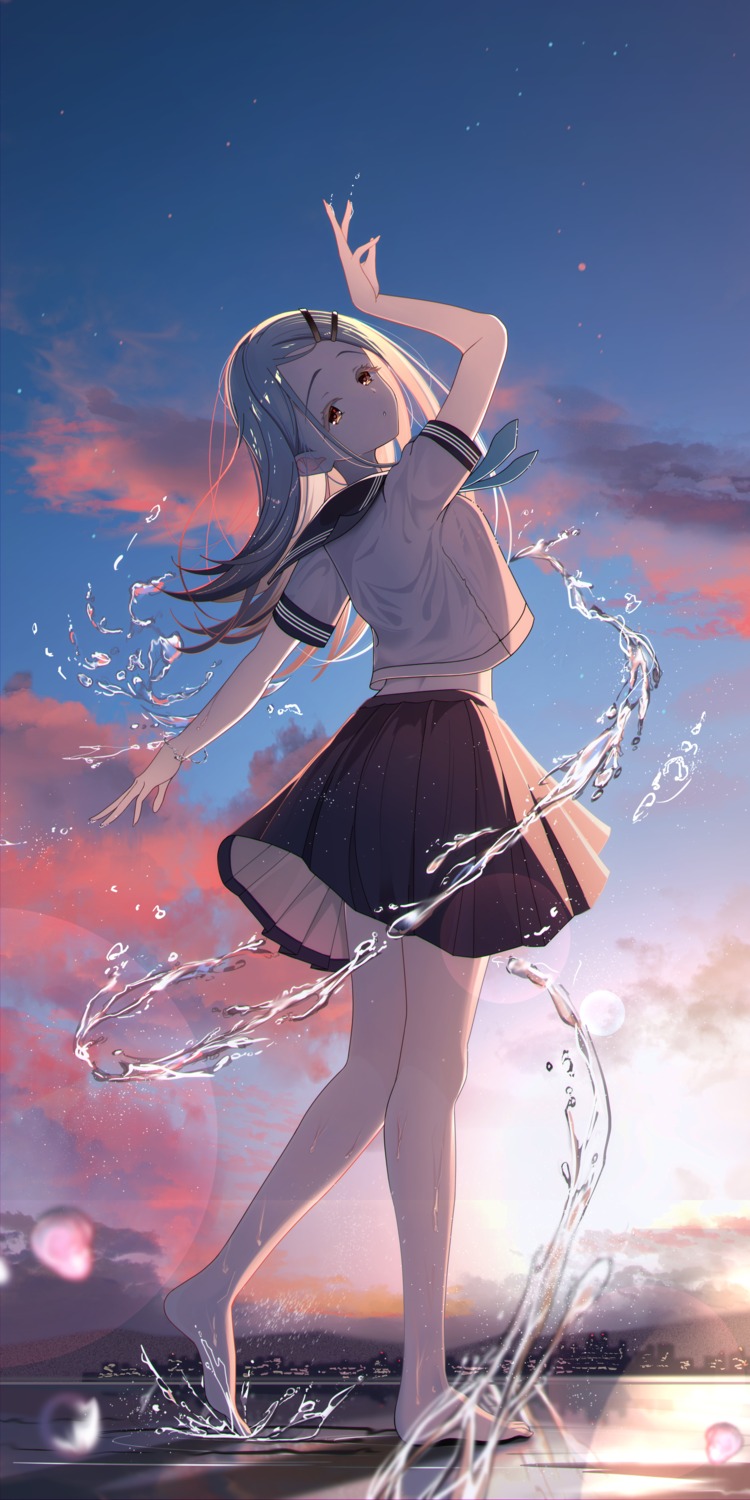 gakuen_idolm@ster seifuku shinosawa_hiro sikimosh skirt_lift the_idolm@ster wet