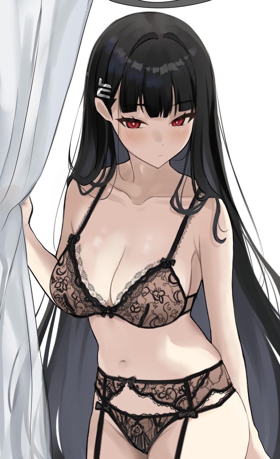 blue_archive bra garter_belt halo lingerie lkskorea4 pantsu stockings thighhighs tsukatsuki_rio