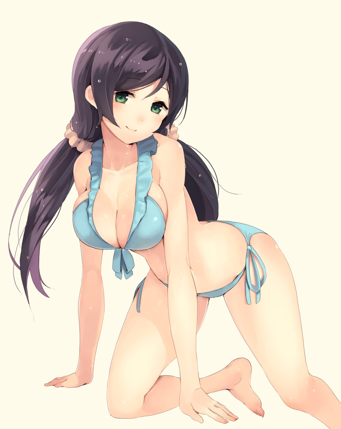 bikini cleavage love_live! paseri swimsuits toujou_nozomi