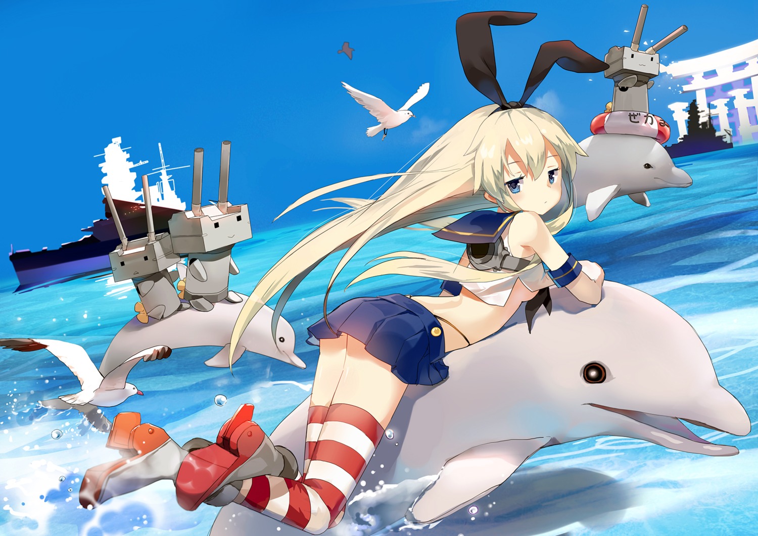 kantai_collection rensouhou-chan sheska_xue shimakaze_(kancolle) thighhighs