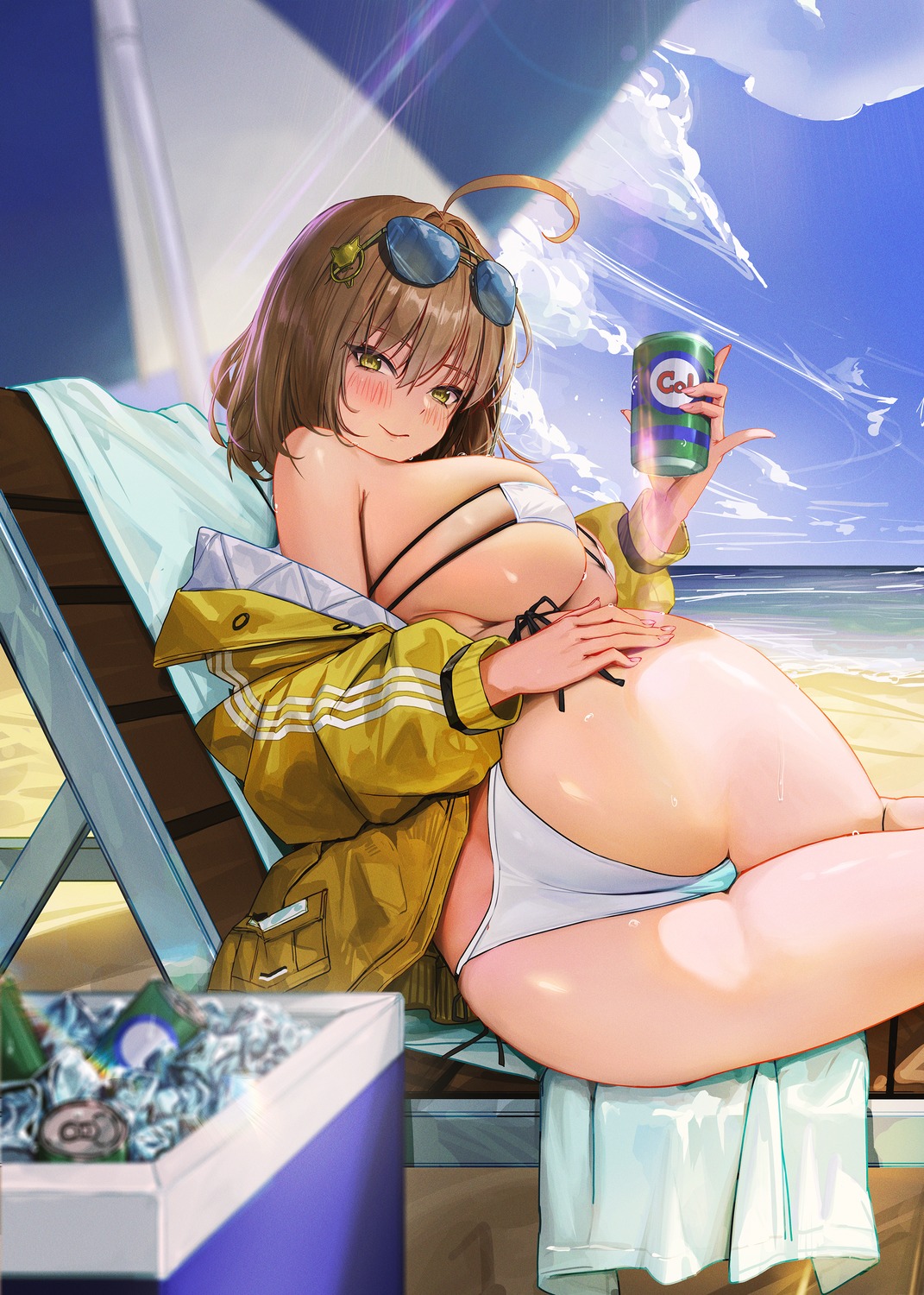 anis ass bikini cameltoe fieryonion goddess_of_victory:_nikke megane open_shirt swimsuits thong