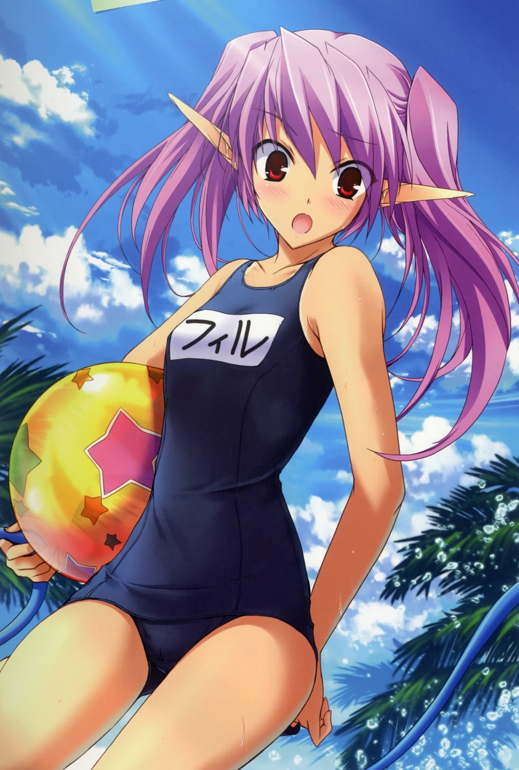 alicesoft elf onigiri-kun pastel_chime_continue phil_ehart pointy_ears school_swimsuit swimsuits