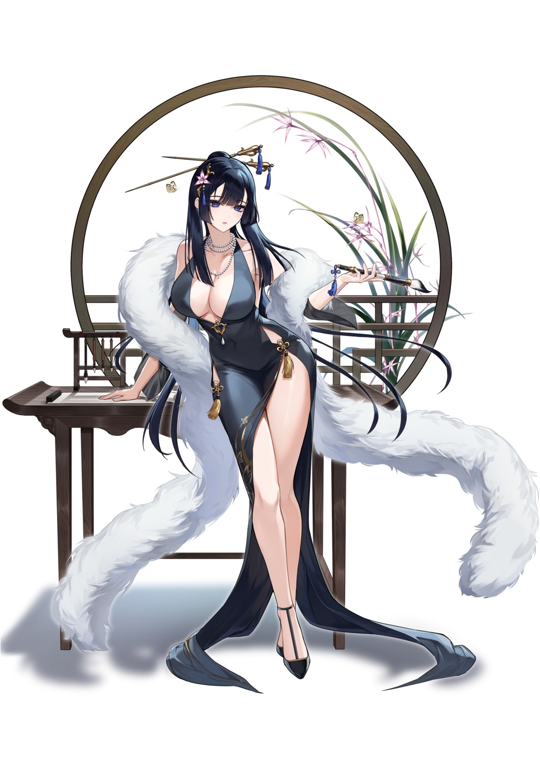 dress epic7 nahkwol_(epic7) no_bra ssong990