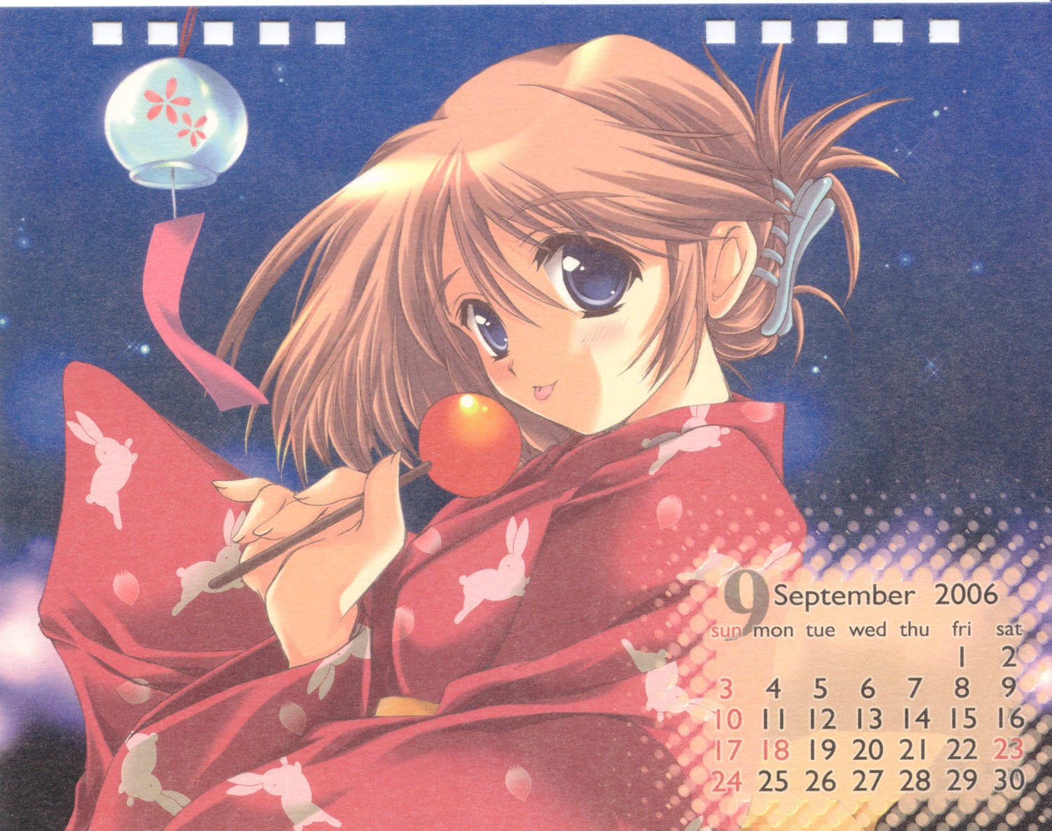 aizawa_hiroshi calendar high_risk_revolution komaki_manaka paper_texture to_heart_(series) to_heart_2 yukata