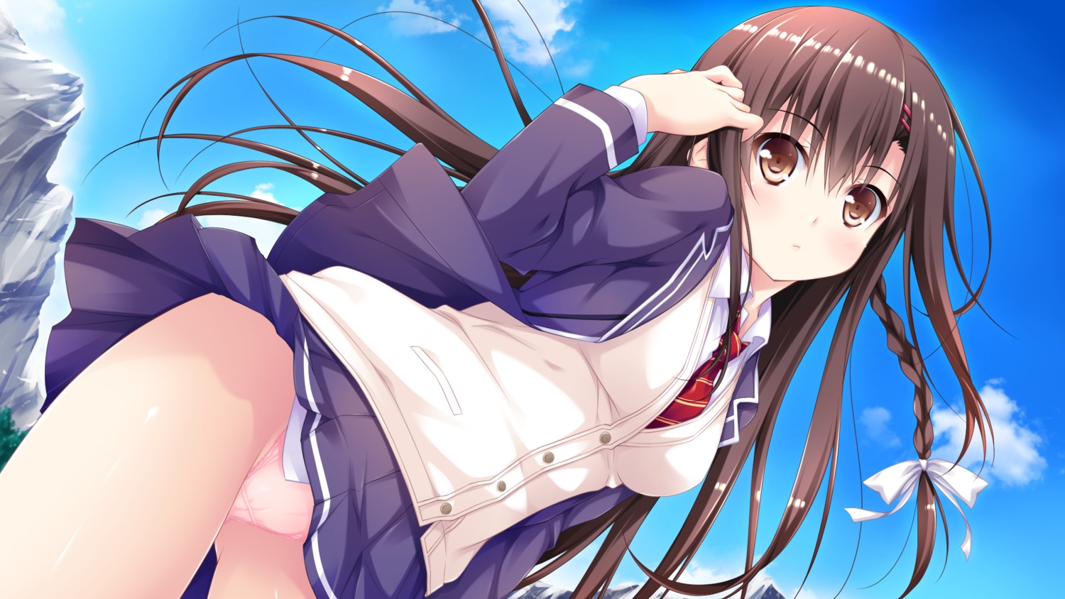 cameltoe chikotam game_cg hatsukoi_sankaime kusunoha_misaki pantsu seifuku windmill