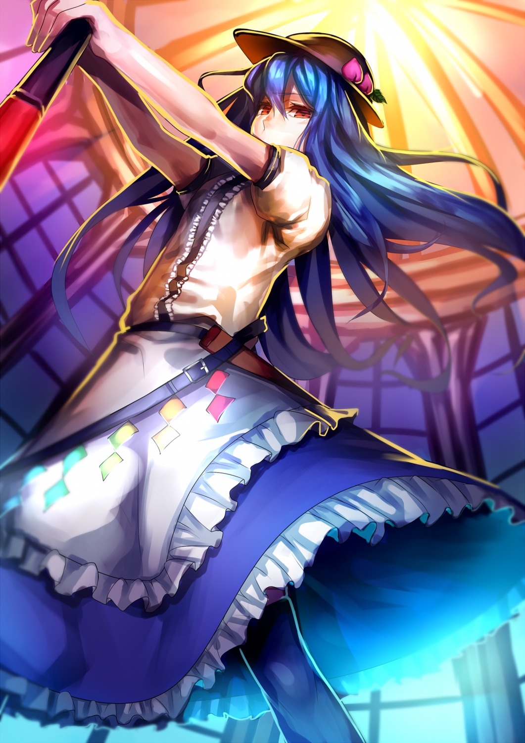 hinanawi_tenshi thighhighs touhou u_u_zan