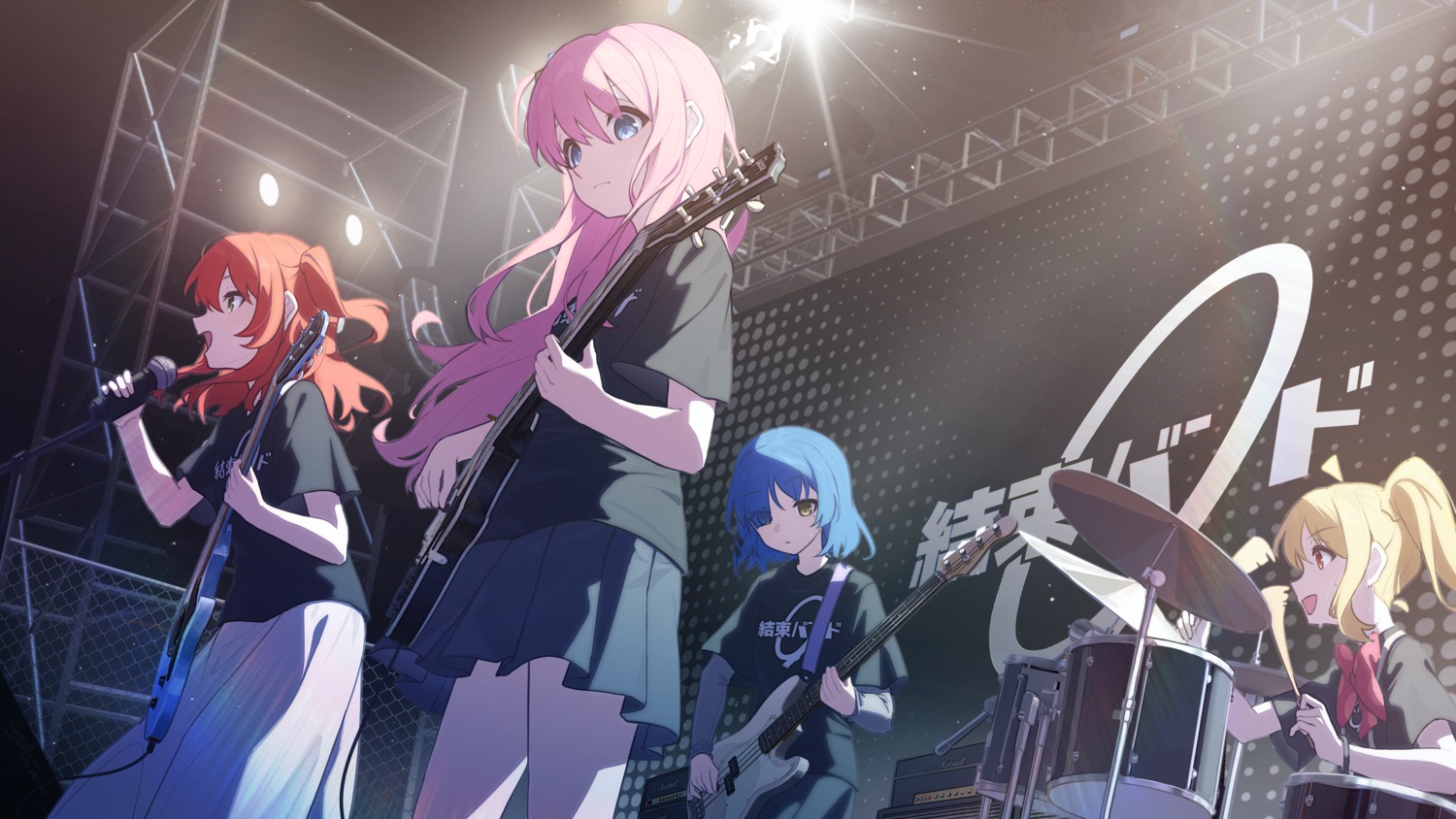 bocchi_the_rock! chiyo_akira gotou_hitori guitar ijichi_nijika kita_ikuyo seifuku uniform yamada_ryou